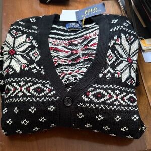 Ralph Lauren Black and White Cardigan Sweater